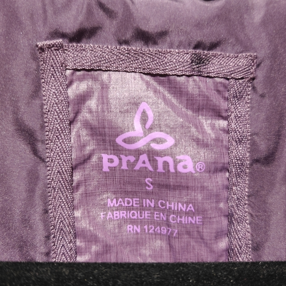 Prana Purple Puffer Jacket Small Full Zip Quilted Winter Coat - Picture 6 of 8